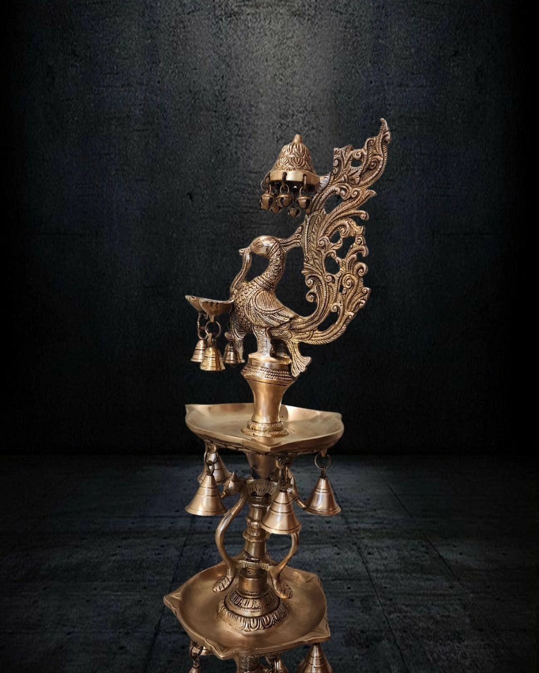 Brass-Peacock-Lamp-Set-41-inch