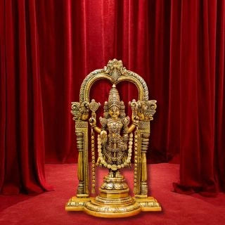 Brass Perumal With Thiruvachi
