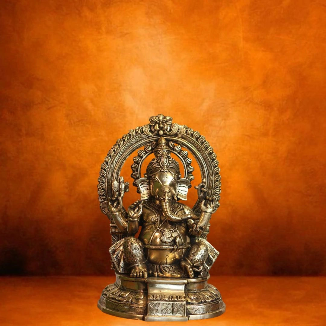 Brass Prabhawal Ganesh Sitting