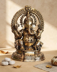 Brass Prabhawal Ganesh Sitting