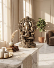 Brass Prabhawal Ganesh Sitting