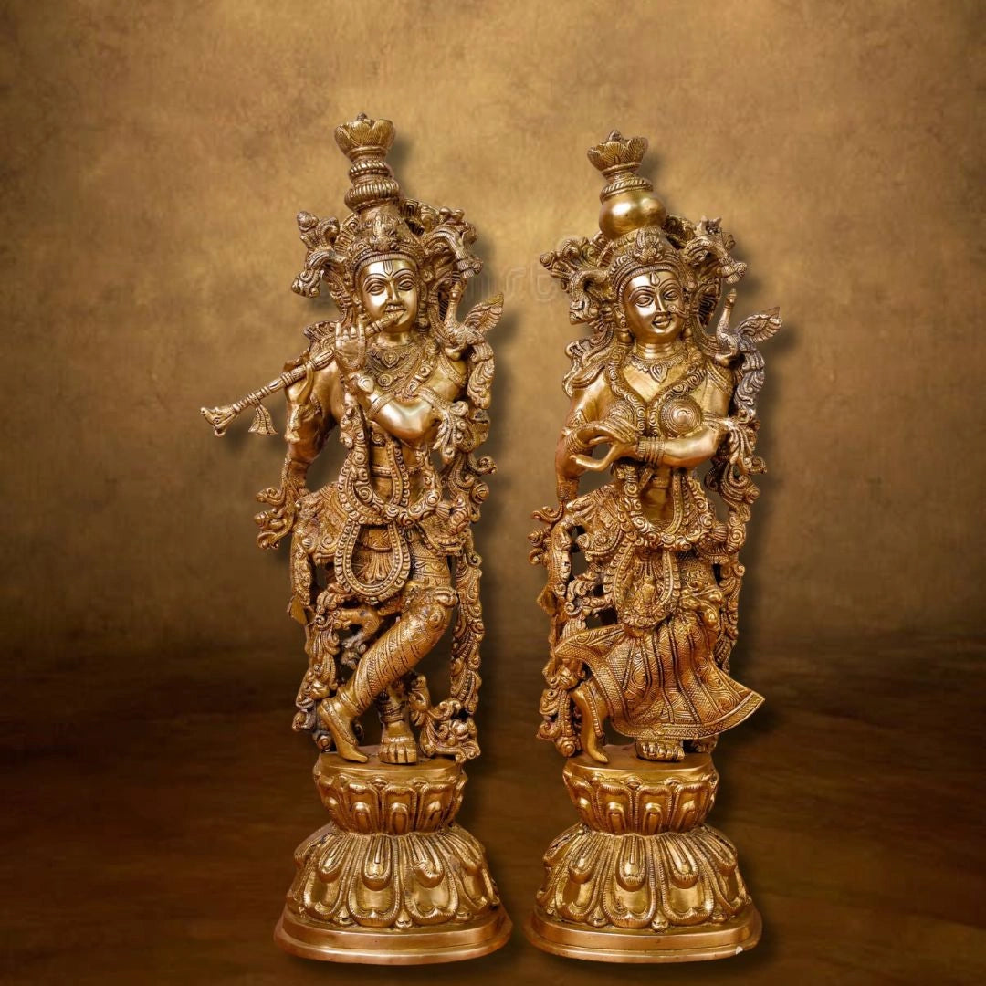Brass Krishna Handcrafted Idol