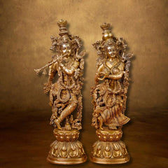 Brass Krishna Handcrafted Idol