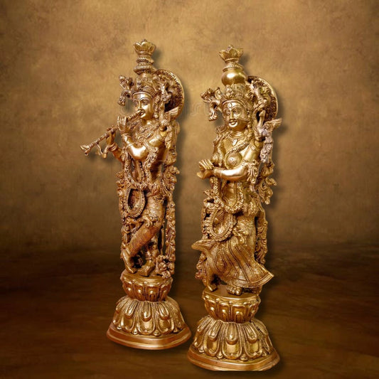 Brass Krishna Handcrafted Idol