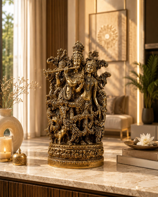 Brass Radha Krishna Superfine Large Statue