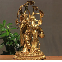 Brass Radha krishna Idol with Tree