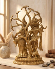 Brass Radha krishna Idol with Tree