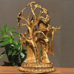 Brass Radha krishna Idol with Tree