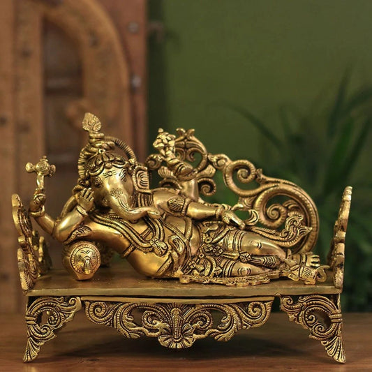 Brass Relaxing Ganesh ji