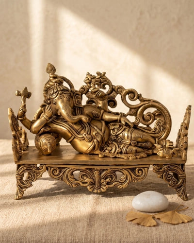 Brass Relaxing Ganesh ji