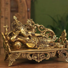 Brass Relaxing Ganesh ji