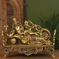 Brass Relaxing Ganesh ji