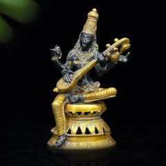 Brass Saraswati Antique Statue
