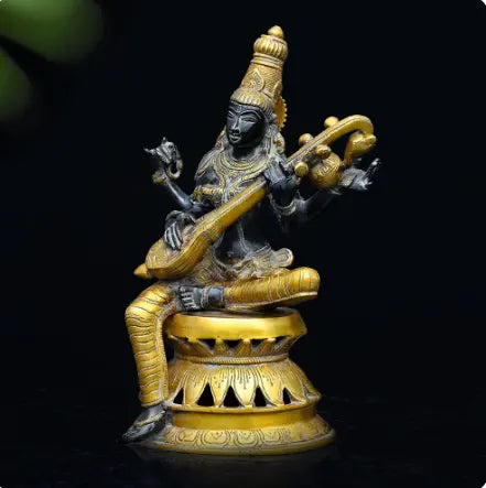 Brass Saraswati antique Statue