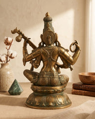 Brass Saraswati Vintage Finish