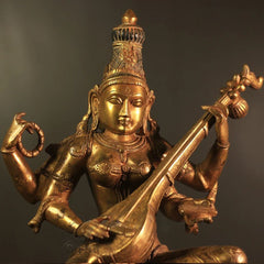 Brass Saraswati Vintage Finish