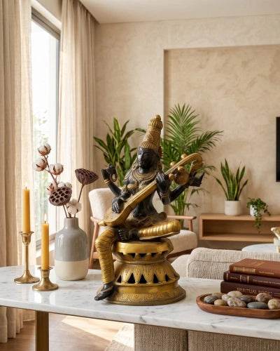 Brass Saraswati antique Statue