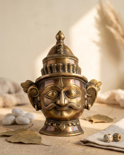 Buy Brass Shiva And Gauri Mukhlingam Mask