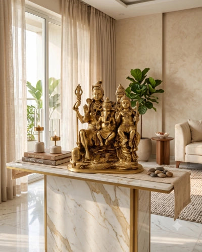 Brass Shiva Family 12