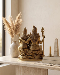 Brass Shiva Family 12