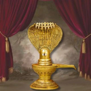 Brass Shiva Lingam With Nagam Idol