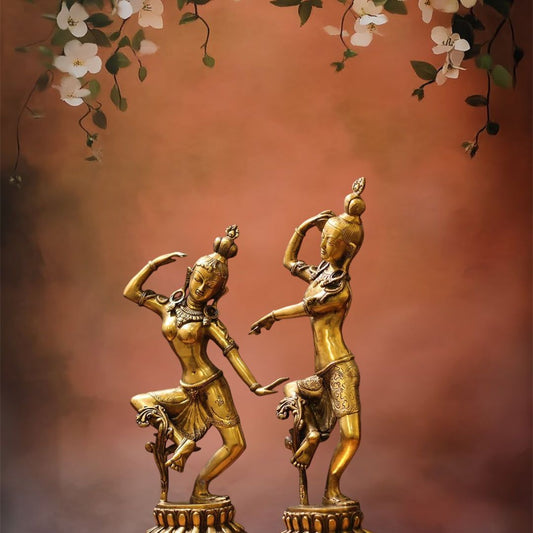 Handmade Brass Dancing Shiva Parvati Statue
