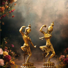 Handmade Brass Dancing Shiva Parvati Statue