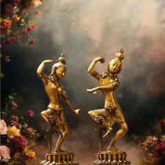 Handmade Brass Dancing Shiva Parvati Statue