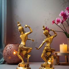 Handmade Brass Dancing Shiva Parvati Statue
