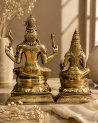 Brass Shiva Parvati Sitting Idol
