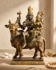 Brass Shiva Parvati on Bull