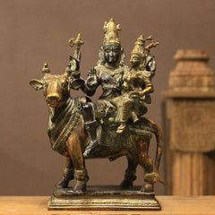 Brass Shiva Parvati on Bull