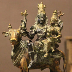 Brass Shiva Parvati on Bull