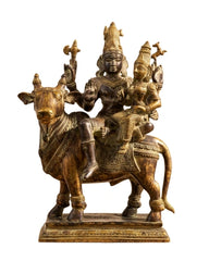 Brass Shiva Parvati on Bull