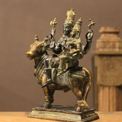 Brass Shiva Parvati on Bull