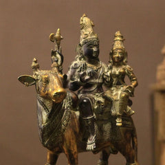 Brass Shiva Parvati on Bull