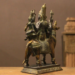 Brass Shiva Parvati on Bull