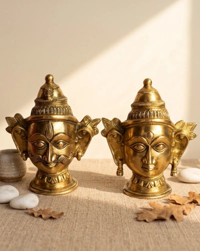 Buy Brass Shiva and Gauri Mukhlingam