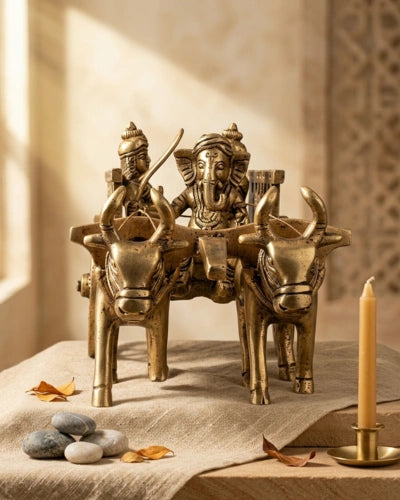 Brass Siddhi Buddhi vinayagar Idol