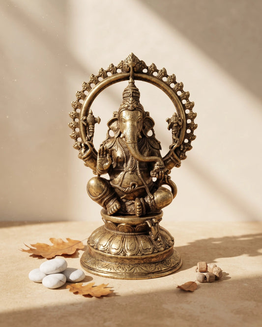 Brass Sitting Ganesh Idol