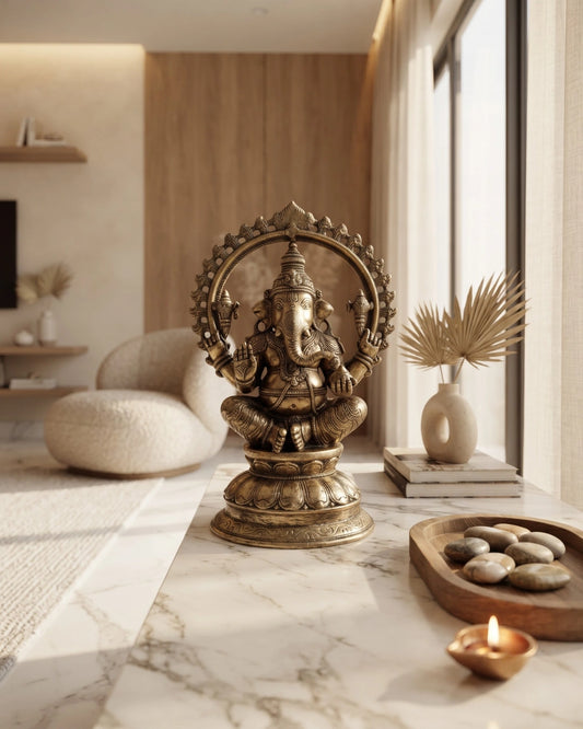 Brass Sitting Ganesh Idol