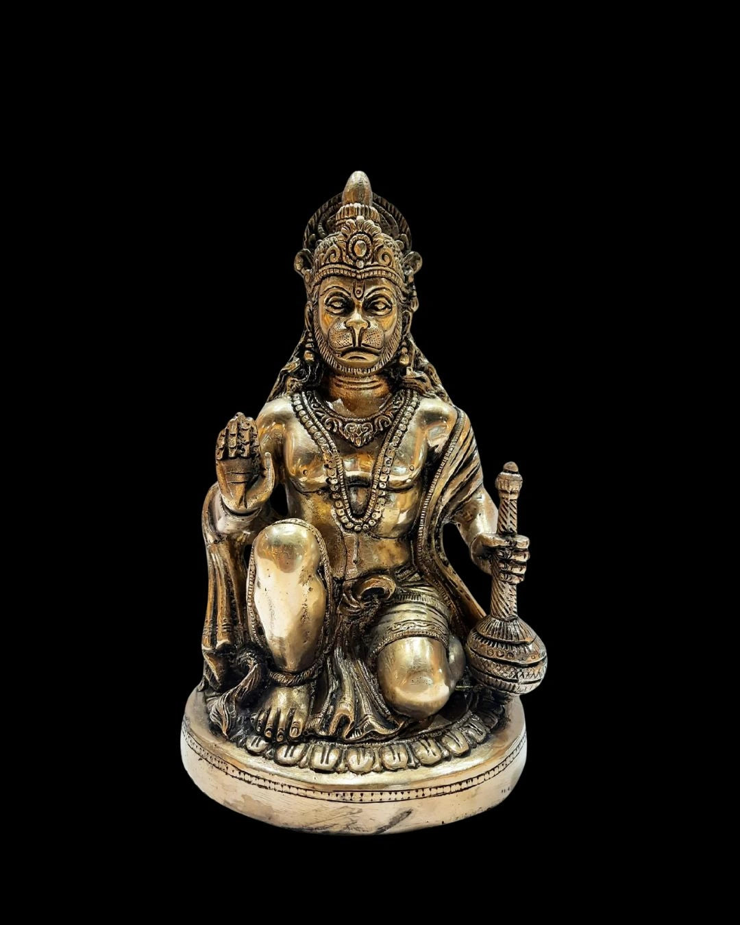 Buy Brass Sitting Hanuman in Antique Finish