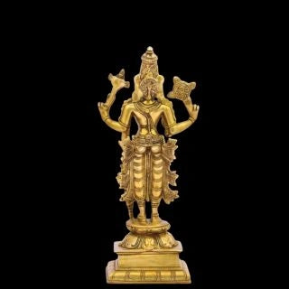 Brass Standing Lord Vishnu Idol