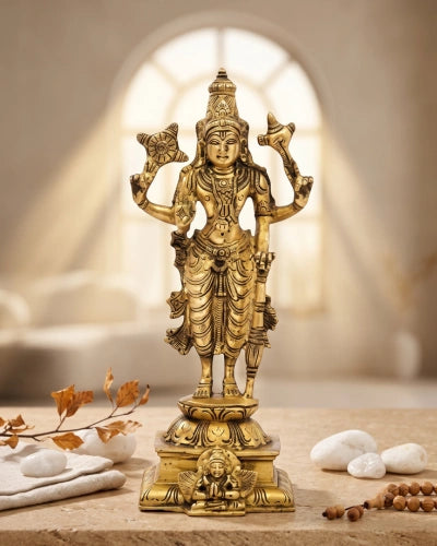 Brass Standing Lord Vishnu Idol