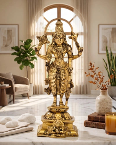 Brass Standing Lord Vishnu Idol
