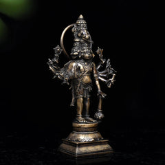 Brass Handcrafted Standing Panchmukhi Hanuman Idol