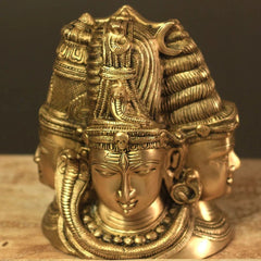 Brass Superfine 4 Face Shiva- Parvati Mukhlingam