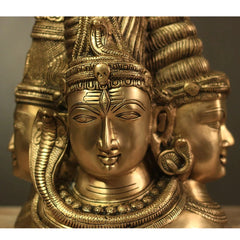 Brass Superfine 4 Face Shiva- Parvati Mukhlingam