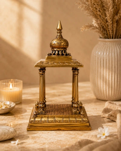 Brass Temple with Nandi