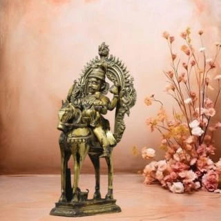 Brass-Vintage-Finished-Khandoba-on-Horse-Idol-2